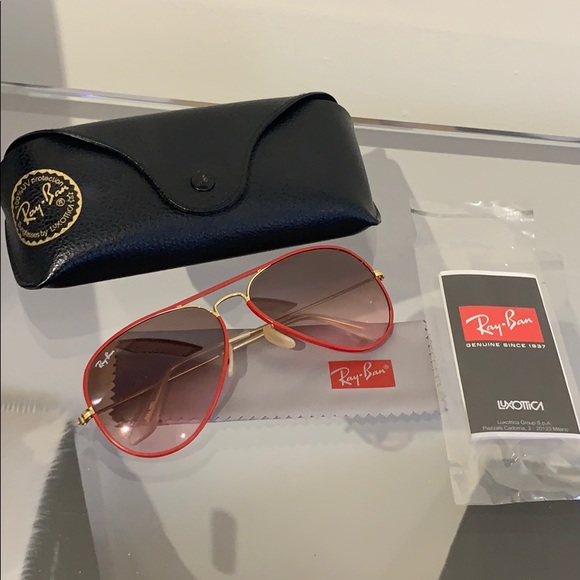 Ray-Ban Other - Red Ray Ban Aviators w/ case and cloth - Unisex